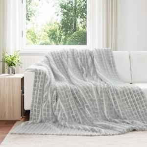 Plažová deka Šedá 270 x 240 cm Fleece - obrázek 1