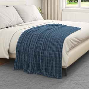 Plažová deka Námořnická modrá 150 x 130 cm Fleece - obrázek 3