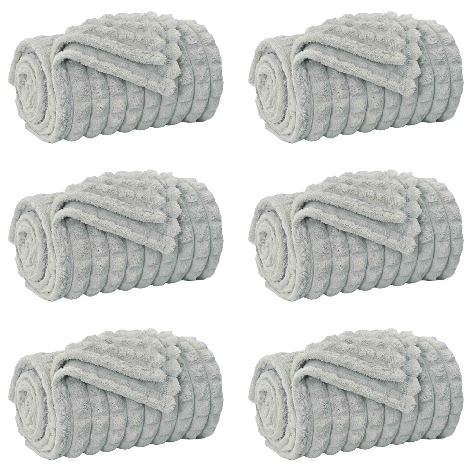 Pături de aruncat 6 pcs Gri 270 x 240 cm Molton [1]