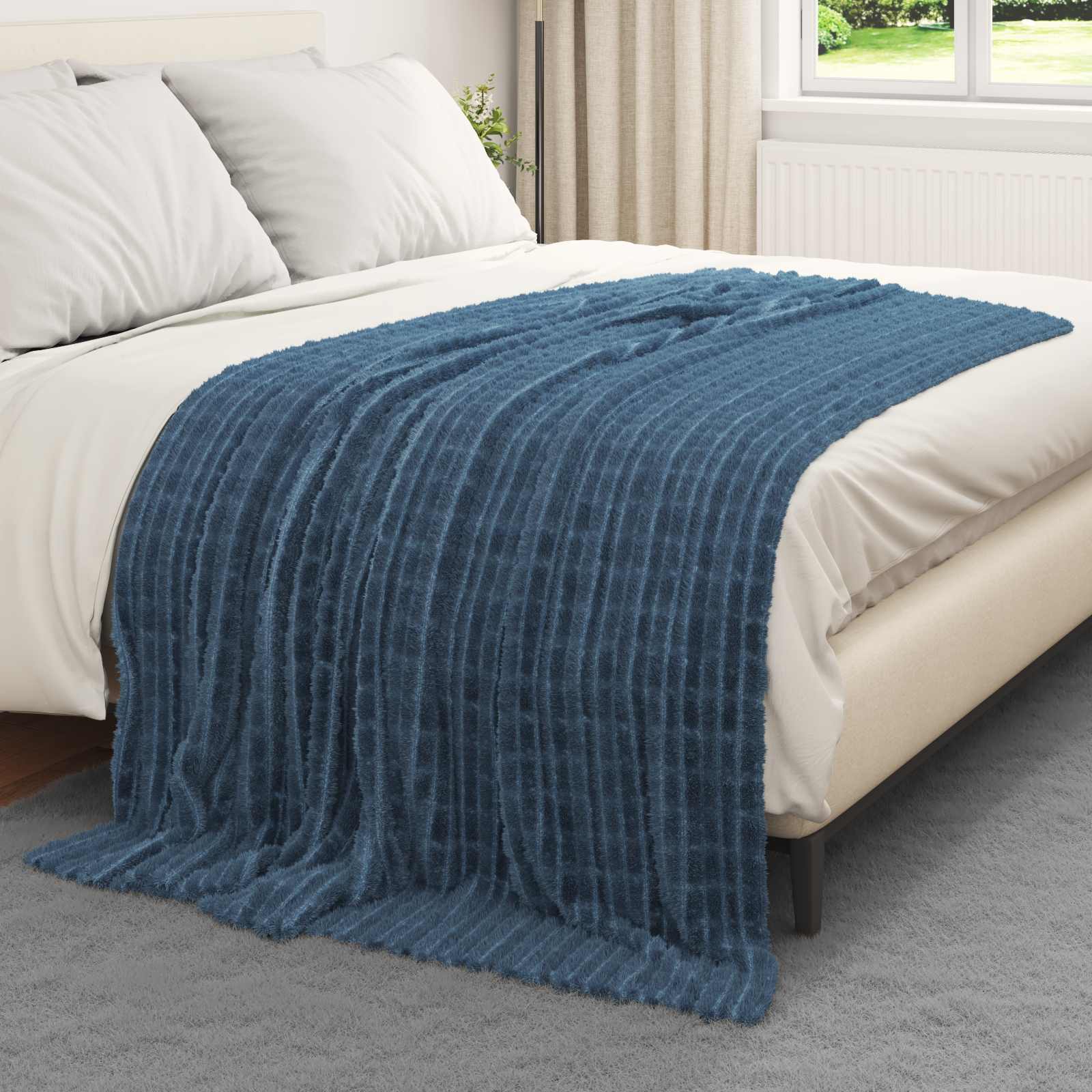 Kleden 6 stuks Marineblauw 200 x 150 cm Fleece image 3