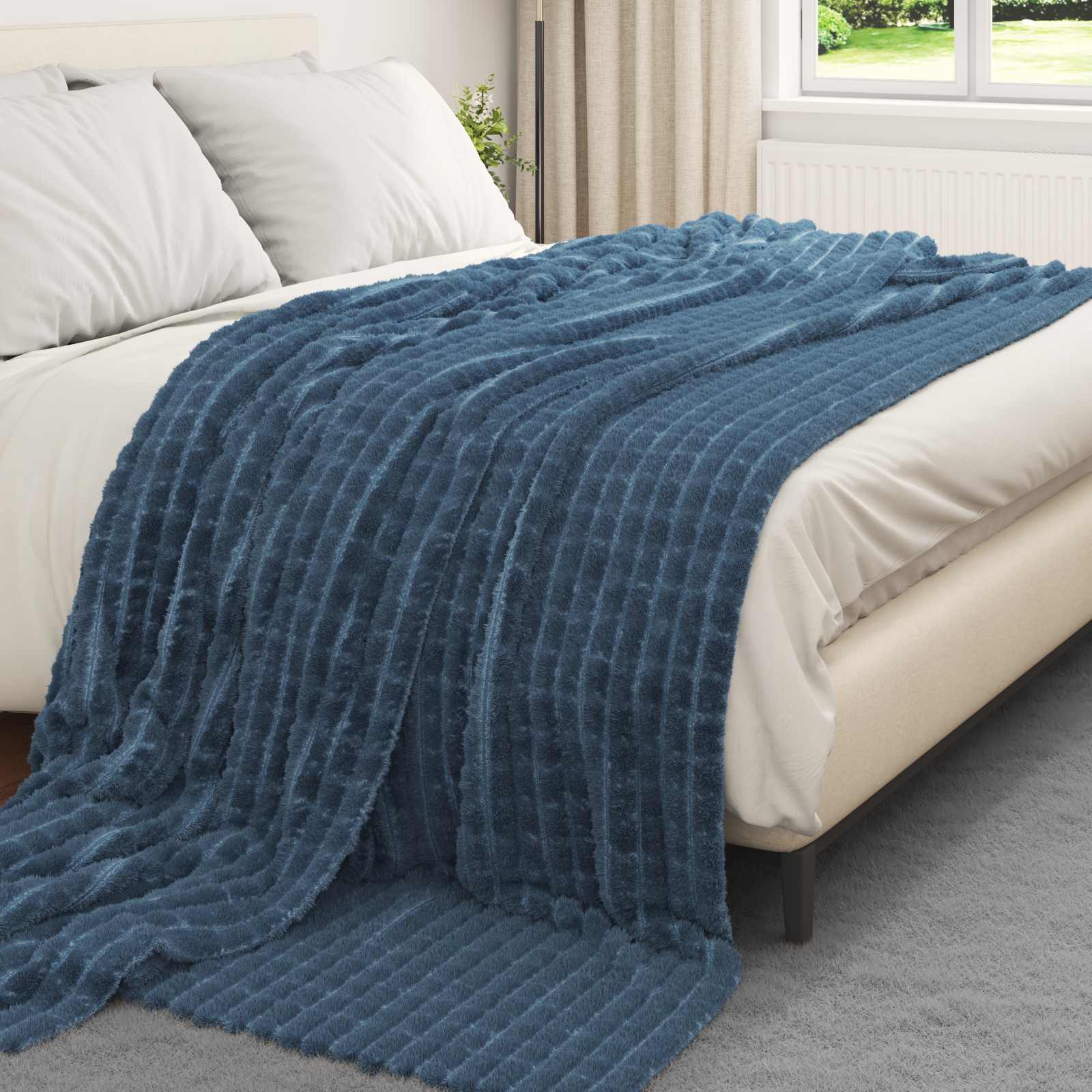 Kleden 6 stuks Marineblauw 270 x 240 cm Fleece image 3