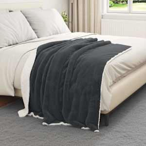 Plažová deka Tmavě šedá 130 x 150 cm Fleece - obrázek 3