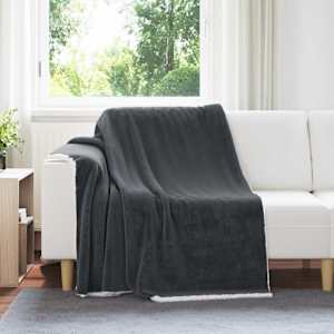 Plažová deka Tmavě šedá 150 x 200 cm Fleece - obrázek 1