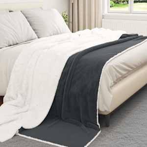 Plažová deka Tmavě šedá 220 x 240 cm Fleece - obrázek 3