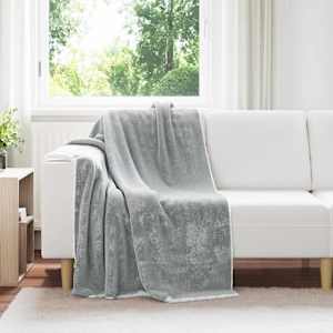 Plažová deka Šedá 130 x 150 cm Fleece - obrázek 1