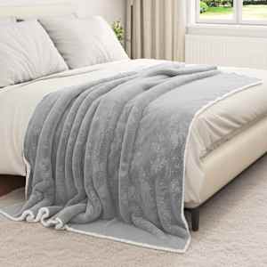 Plažová deka Šedá 150 x 200 cm Fleece - obrázek 3