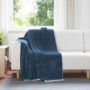 Plažová deka Námořnická modrá 130 x 150 cm Fleece - obrázek 1