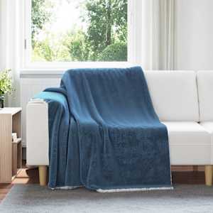 Plažová deka Námořnická modrá 150 x 200 cm Fleece - obrázek 1