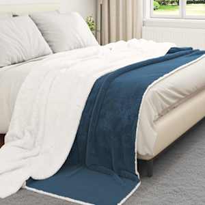 Plažová deka Námořnická modrá 240 x 270 cm Fleece - obrázek 3