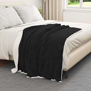 Plažová deka Černá 130 x 150 cm Fleece - obrázek 3