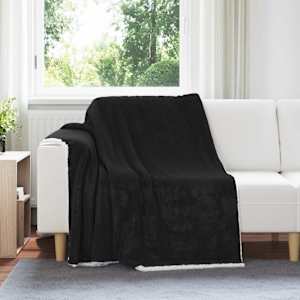 Plažová deka Černá 150 x 200 cm Fleece - obrázek 1