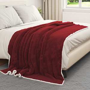 Plažová deka Bordeaux červená 150 x 200 cm Fleece - obrázek 3