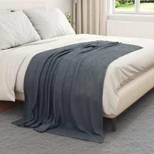 Plažová deka Tmavě šedá 170 x 130 cm Fleece - obrázek 3