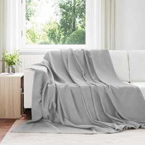 Plažová deka Šedá 240 x 220 cm Fleece - obrázek 1