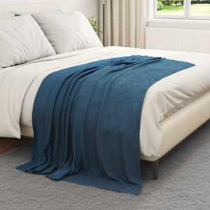 Plažová deka Námořnická modrá 170 x 130 cm Fleece - obrázek 3