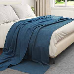 Plažová deka Námořnická modrá 270 x 240 cm Fleece - obrázek 3