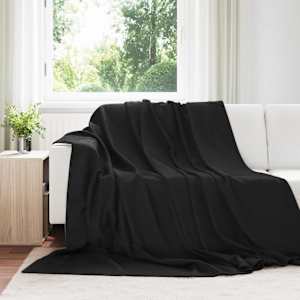 Plažová deka Černá 270 x 240 cm Fleece - obrázek 1