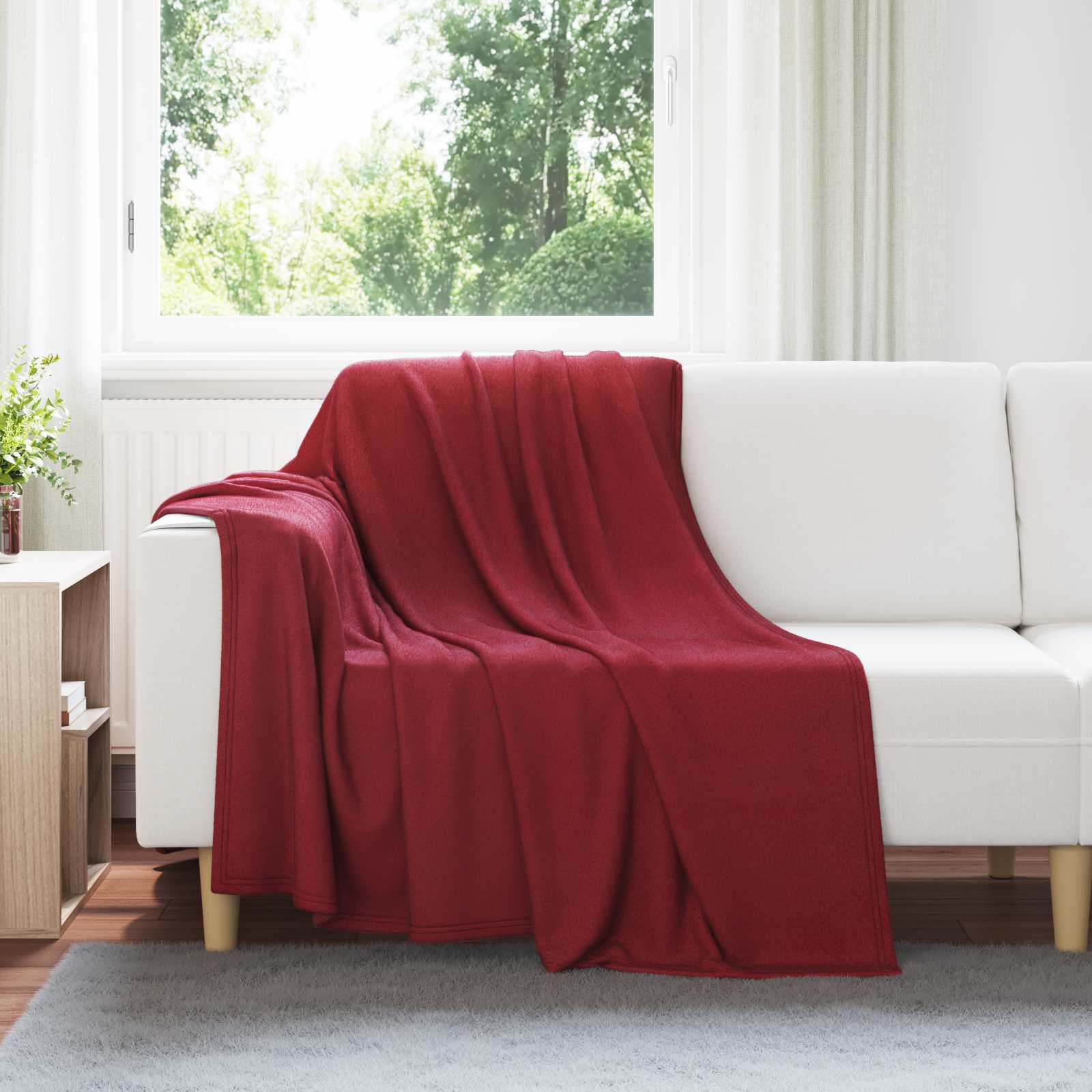 Gooi Deken Bordeaux Rood 200 x 150 cm Fleece image 1