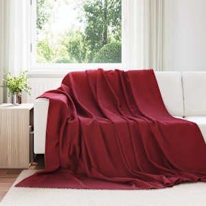 Plažová deka Bordeaux červená 240 x 220 cm Fleece - obrázek 1