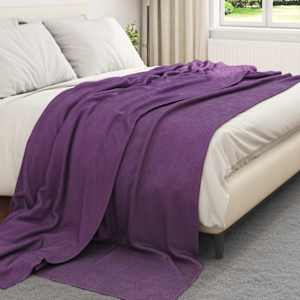 Plažová deka Fialová 270 x 240 cm Fleece - obrázek 3