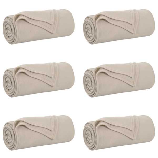 vidaXL Viskab tekid 6 tk Beež 240 x 220 cm 4.28 kg Fliis