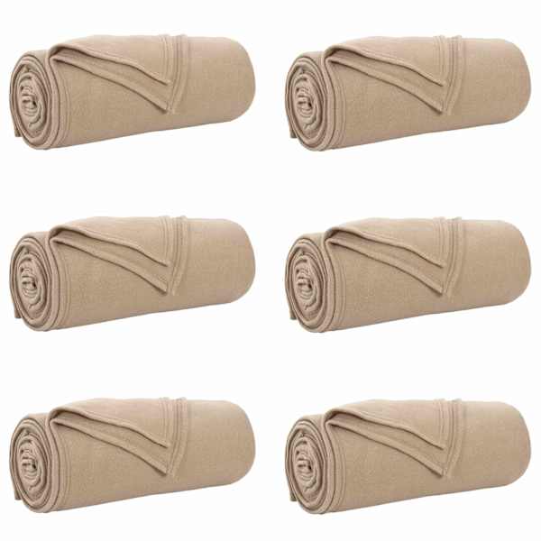 vidaXL Viskab tekid 6 tk Kamel 240 x 220 cm 4.28 kg Fliis