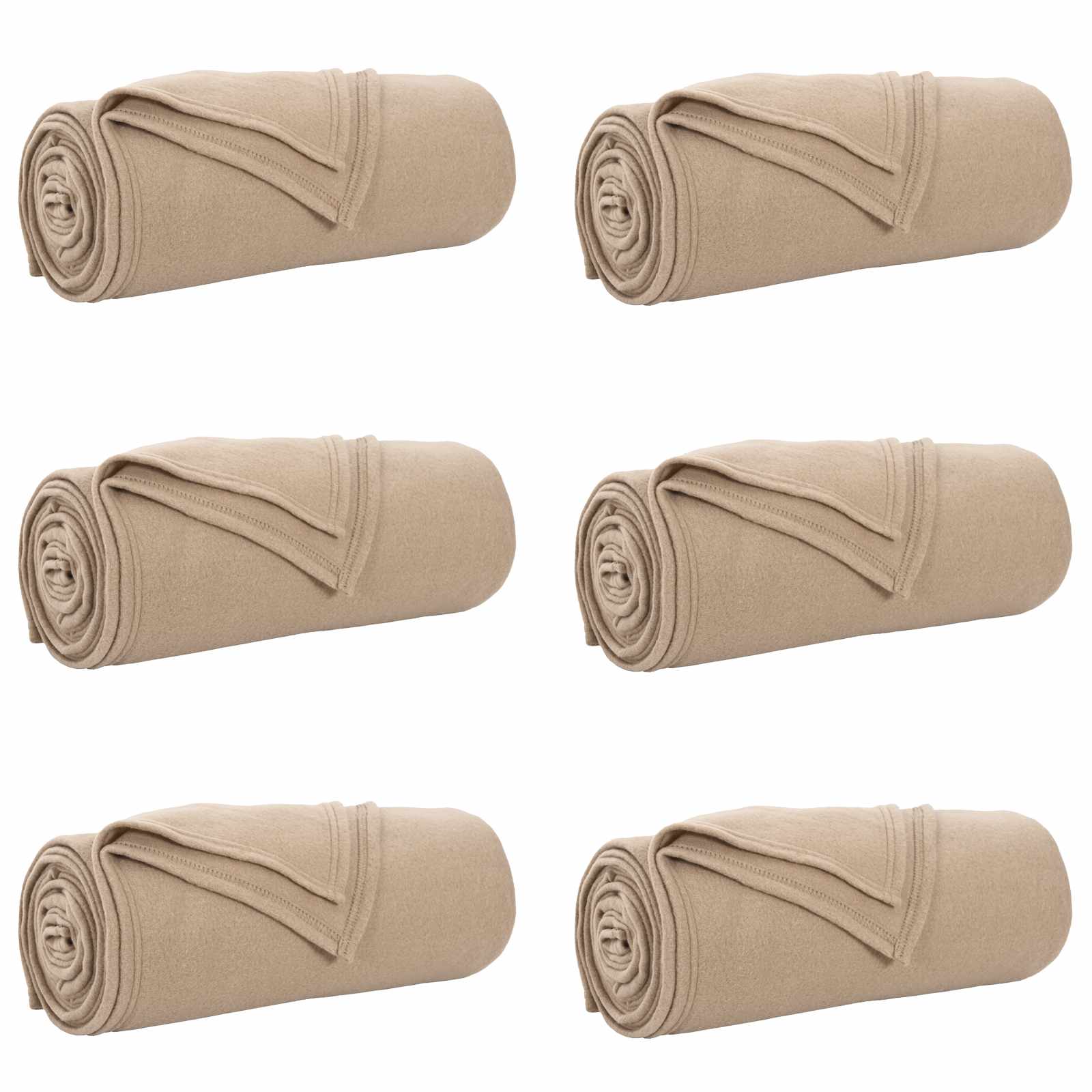 vidaXL Dekorační deky 6 ks Velbloudí 270 x 240 cm 5.08 kg Fleece
