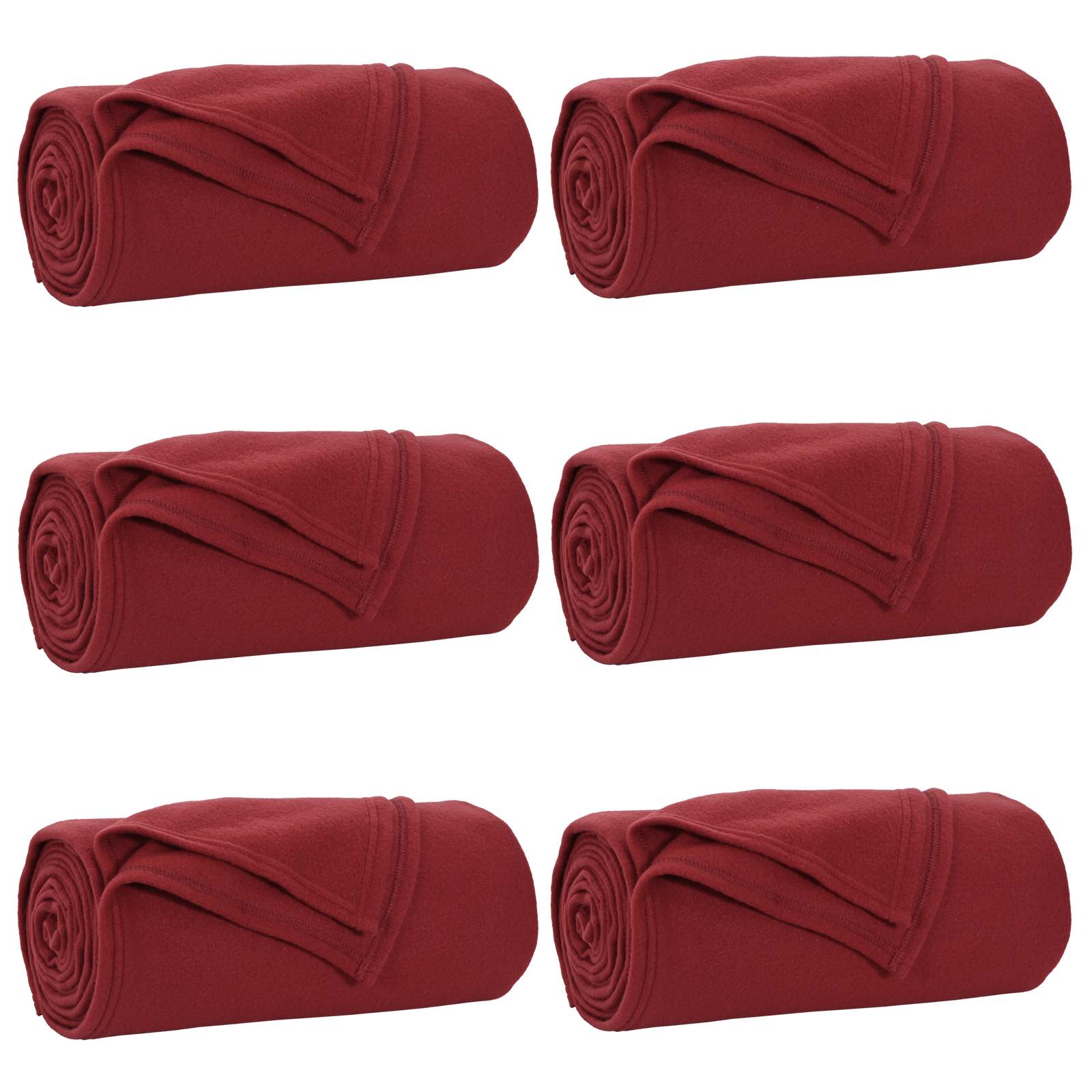 Kleden 6 stuks Bordeaux Rood 200 x 150 cm Fleece image 2