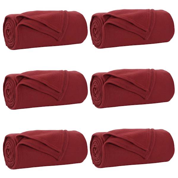 vidaXL Viskab tekid 6 tk Bordeaux punane 200 x 150 cm 2.52 kg Fliis