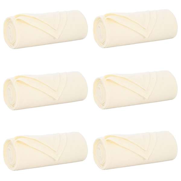 vidaXL Viskab tekid 6 tk Kreemjas 170 x 130 cm 1.86 kg Fliis