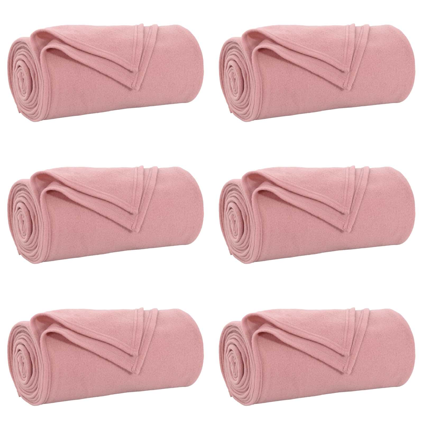 Pături de aruncat 6 pcs Roz 240 x 220 cm Molton [1]