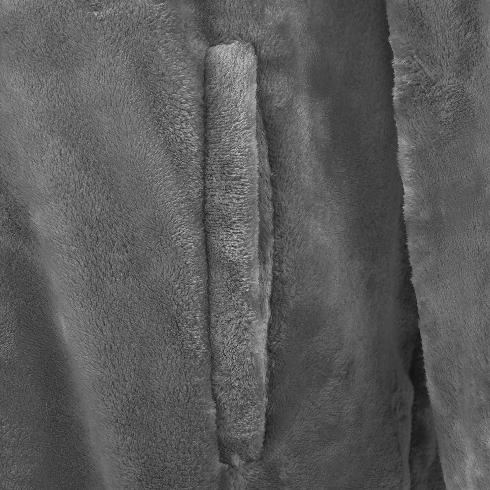 Odeja s kapuco Temno siva m Flanel - slika 6