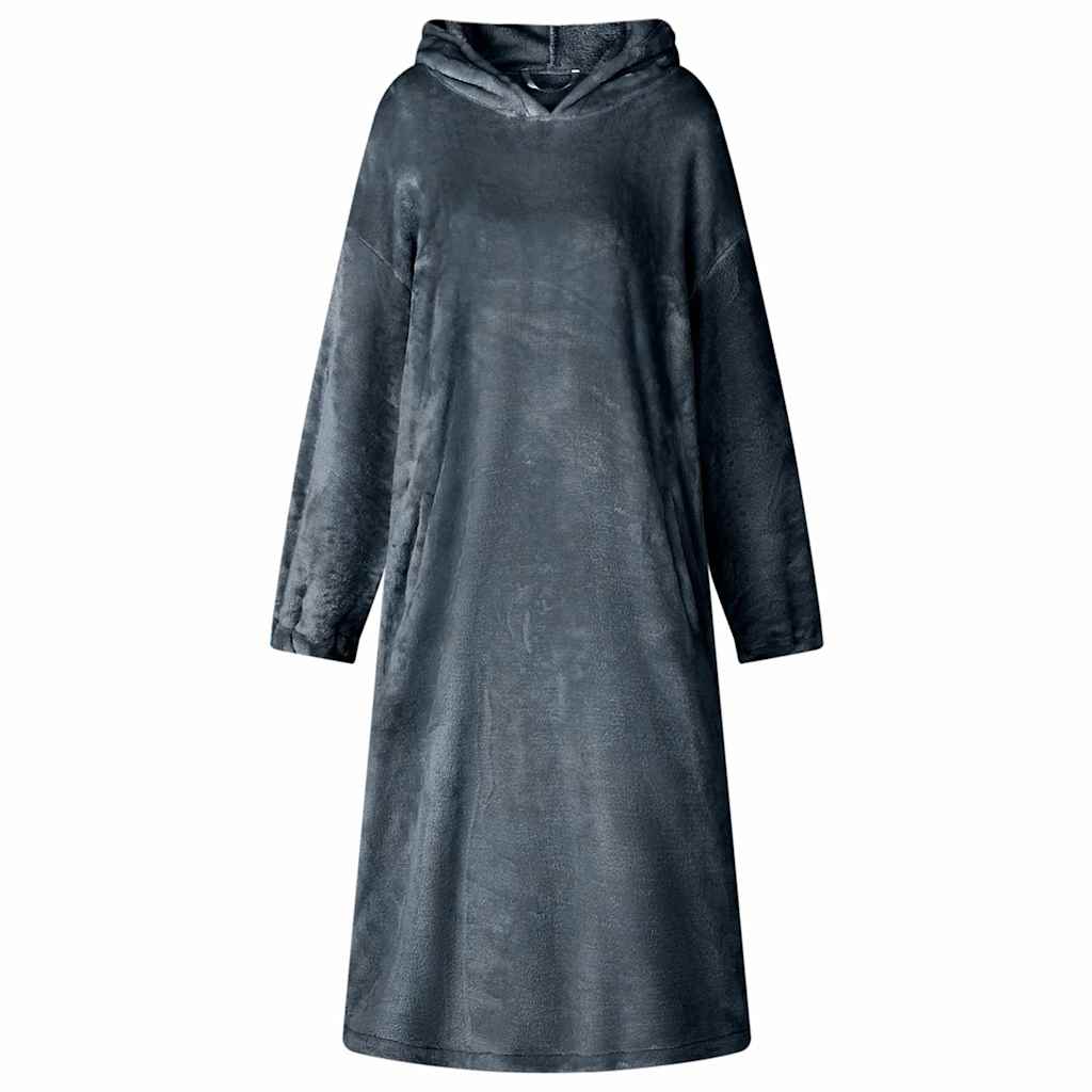 vidaXL Tæppe-hoodie Mørkeblå m Flannel