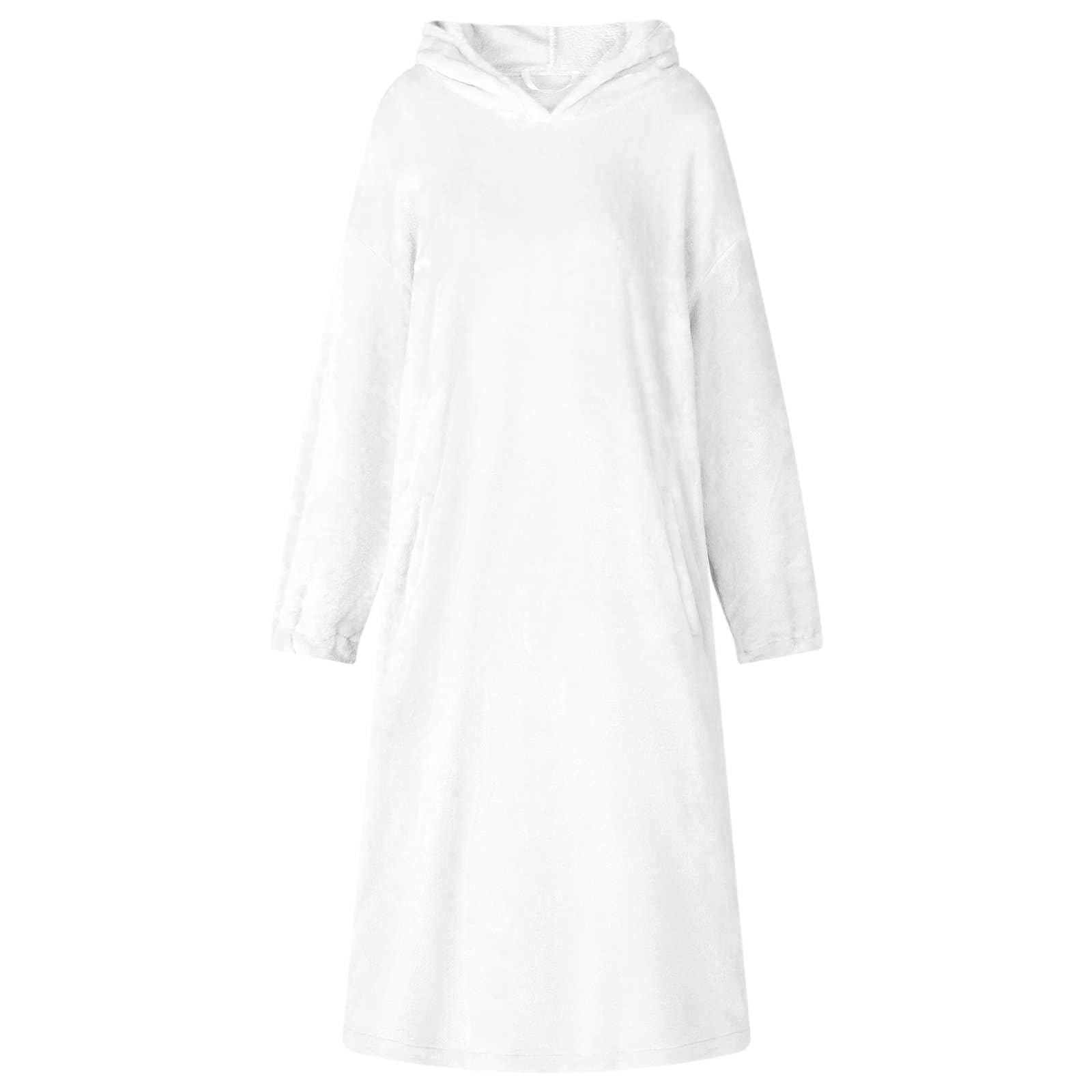 Odeja s kapuco Bela s Flanel