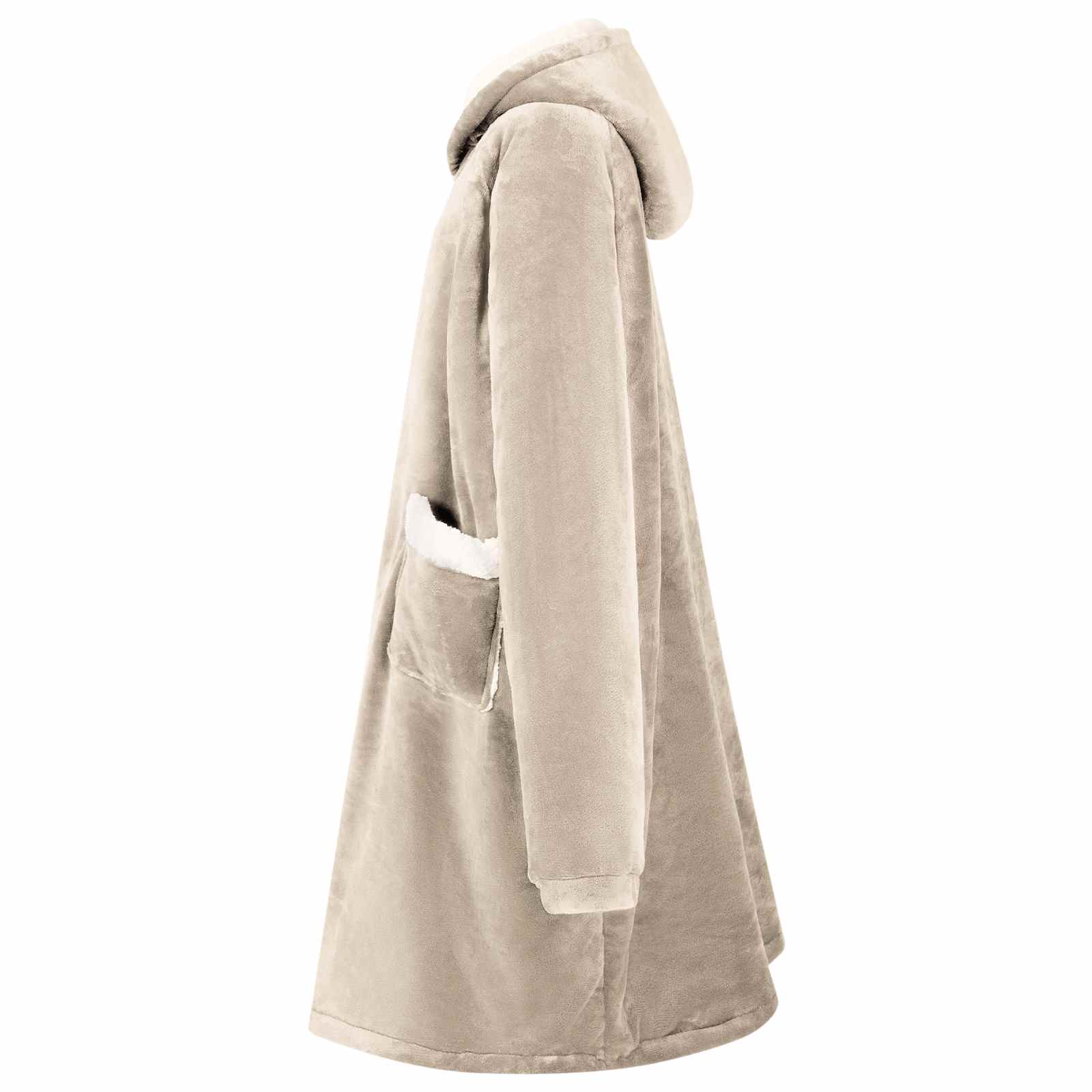 Thumbnail - vidaXL Decken-Hoodie Beige S Fleece und Flanell