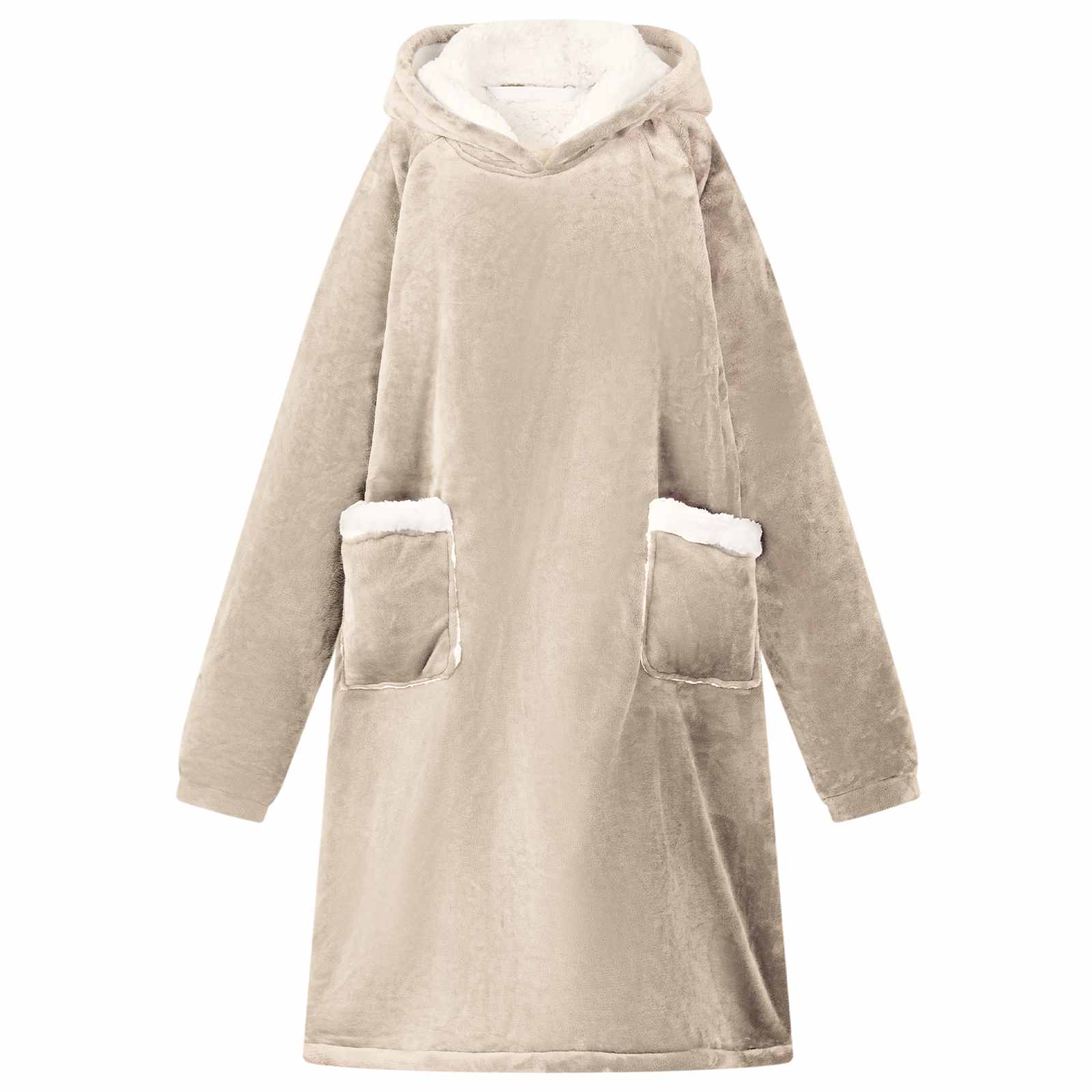vidaXL Decken-Hoodie Beige M Fleece und Flanell
