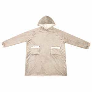 Mikina s kapucí Béžová L Fleece a flanel - obrázek 2