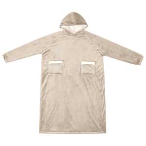 Mikina s kapucí Béžová L Fleece a flanel - obrázek 2