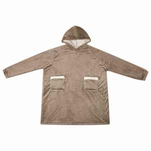 Mikina s kapucí Velbloudí M Fleece a flanel - obrázek 2