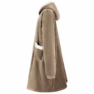 Mikina s kapucí Velbloudí M Fleece a flanel - obrázek 3