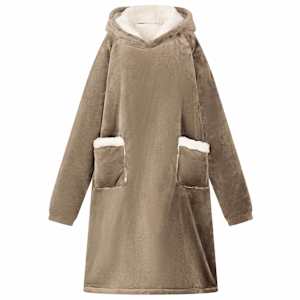 Mikina s kapucí Velbloudí L Fleece a flanel - obrázek 1