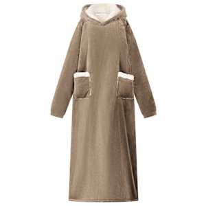 Mikina s kapucí Velbloudí M Fleece a flanel - obrázek 1