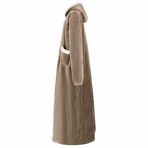 Mikina s kapucí Velbloudí M Fleece a flanel - obrázek 3
