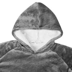 Mikina s kapucí Tmavě šedá L Fleece a flanel - obrázek 5
