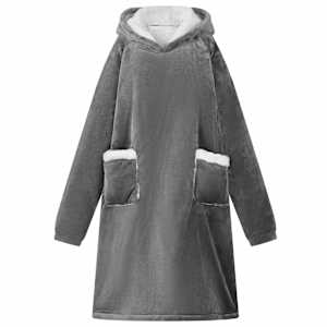 Mikina s kapucí Tmavě šedá L Fleece a flanel - obrázek 1