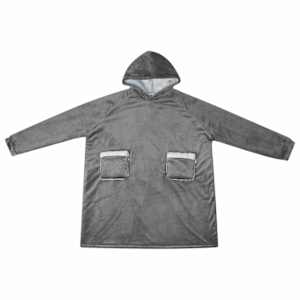 Mikina s kapucí Tmavě šedá L Fleece a flanel - obrázek 2