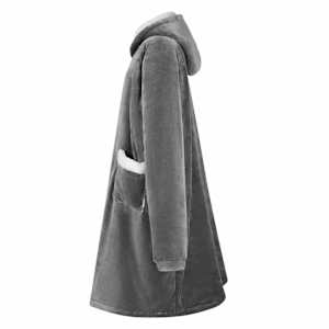 Mikina s kapucí Tmavě šedá L Fleece a flanel - obrázek 3