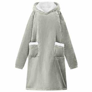 Mikina s kapucí Šedá M Fleece a flanel - obrázek 1
