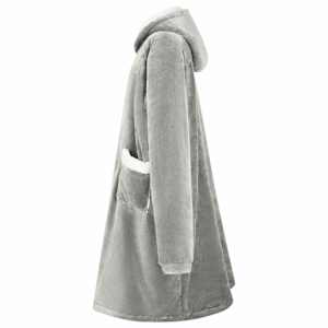 Mikina s kapucí Šedá M Fleece a flanel - obrázek 3