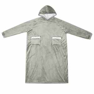 Mikina s kapucí Šedá L Fleece a flanel - obrázek 2